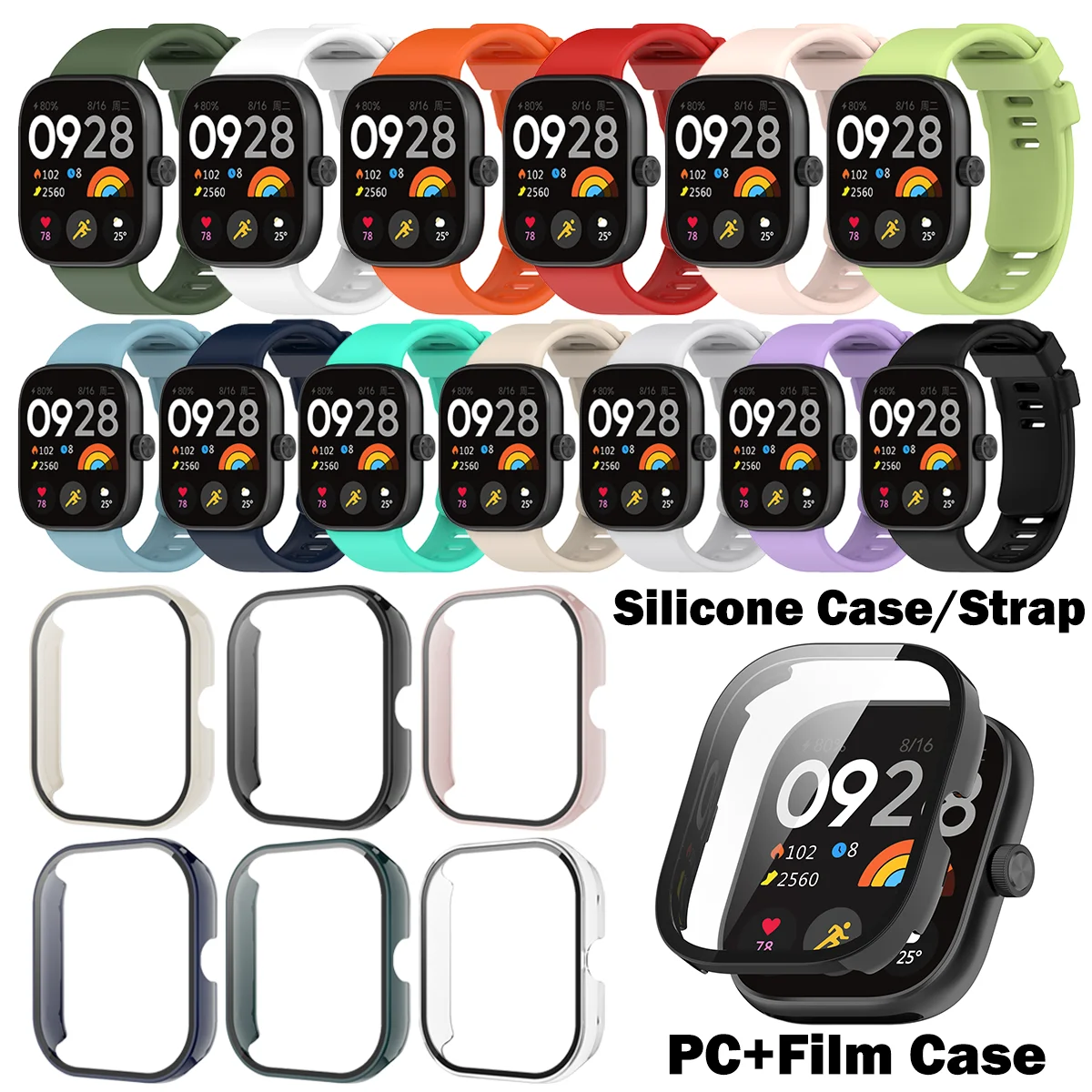 Silicone Band Strap Bracelet Replacement For Redmi Watch 4 Wristband for Redmi watch4 PC Case Liquid silicone Sport Watchband