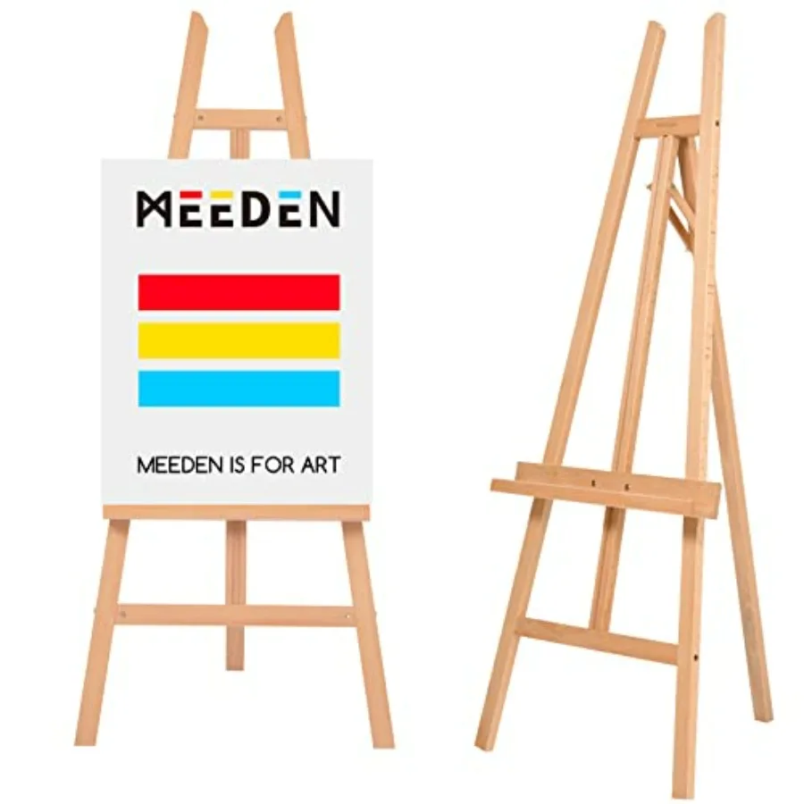 

Подставка-мольберт MEEDEN для демонстрации работ - регулируемая напольная подставка из бука для рисования, подходит для холстов до 60 см - идеально подходит для художников