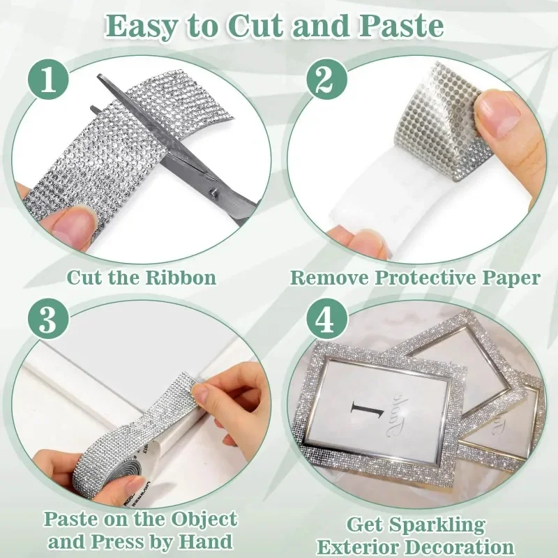 Self Adhesive Sticker Rhinestone Glitter Crystals Ribbon Diamond Gem Stickers For DIY Shoes Clothes Home Decoration Arts Crafts