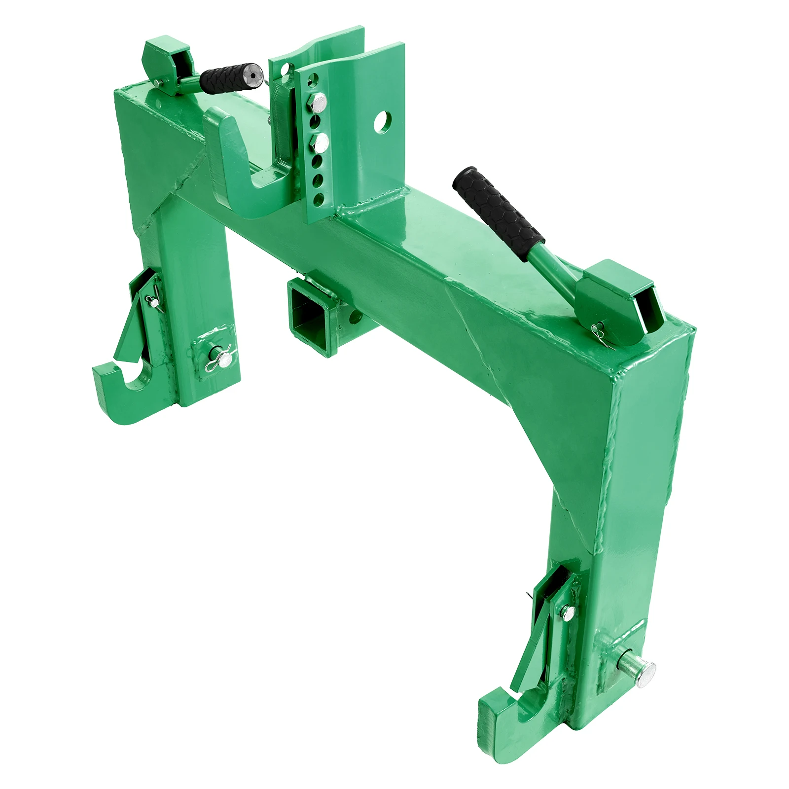 3-Point Quick Hitch with 2 in Receiver, 3000 Lbs Lift Capacity, 3-Pt Hitch with 5 Level Adjustable Bolt, Adaptation to Category 1 & 2 Tractor, Heavy-Duty 3 Point Attachments, Green