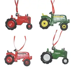 Tractor Ornaments For Christmas Tree Resin Farm Decorations Tree Hanging Ornaments Farmhouse Xmas Holiday Home Decor Supplies