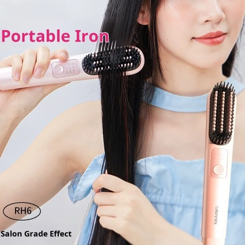 Portable wireless hair straightener anion non-damaging hair straightener clip dual purpose Volumizing curling device