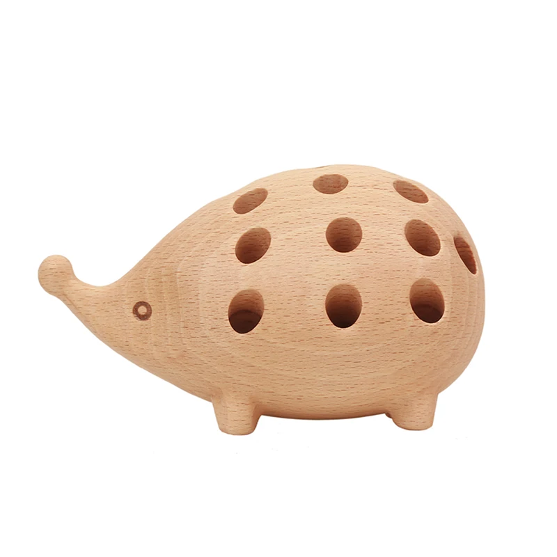 Penholder Office Children's Cute Gift Wooden Storage Box Pen Holder Ins Creative Solid Wood Desktop Decoration