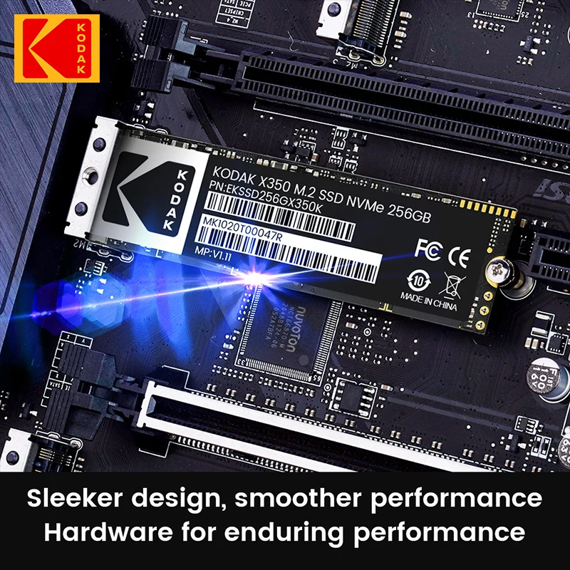 KODAK SSD M2 NVME Gen3X4 PCIE3.0 2280 M.2 M Key Interne Solid-State-Festplatte Lesegeschwindigkeit bis zu 2500 MB/s für Desktop-Laptop