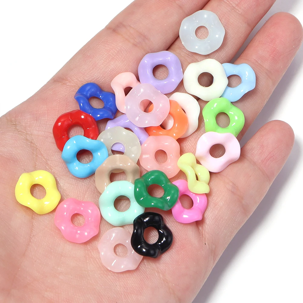 200 Stück 12 mm Wellenkranz-Abstandsperlen, Armband, farbiger Blumenring, Acrylperlen für die Schmuckherstellung, DIY-Schmuck, Bastelzubehör – Detail 2