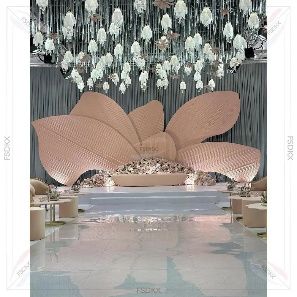 

Durable Party Supplies Arch Ripple Backdrop Stand Events Furniture Wedding Stage Decoration PVC Backdrop Wall