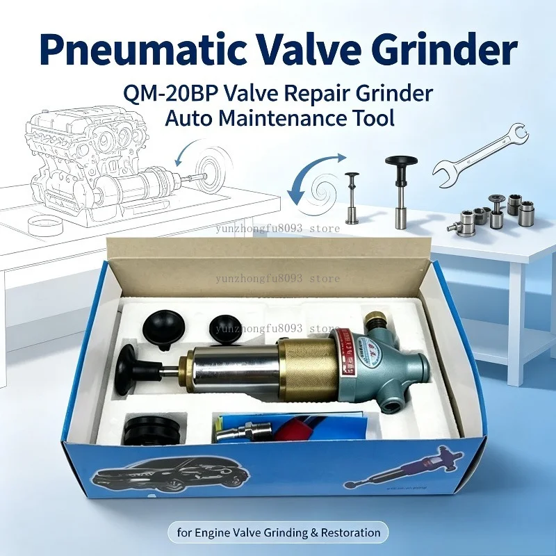 Pneumatic Valve Grinder, QM-20BP Valve Repair Grinder Auto Maintenance Tool for Engine Valve Grinding & Restoration