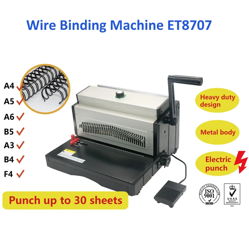 [30 Sheets] Heavy Duty A4 Office Electric Note Book Binding Machine Hardcover ET8707