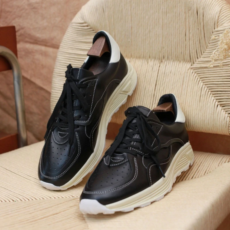 

Мужская кожаная повседневная обувь на толстой подошве, мягкая многофункциональная удобная классическая мужская обувь