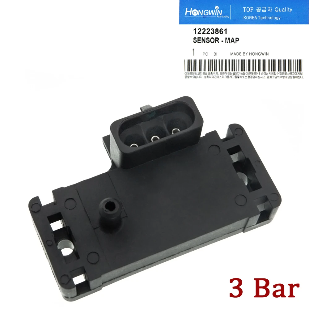 

12223861 3Bar Manifold Absolute Pressure MAP Sensor For GM Modified Cadillac Chevrolet Buick Chevy 16040749 Turbo Boost
