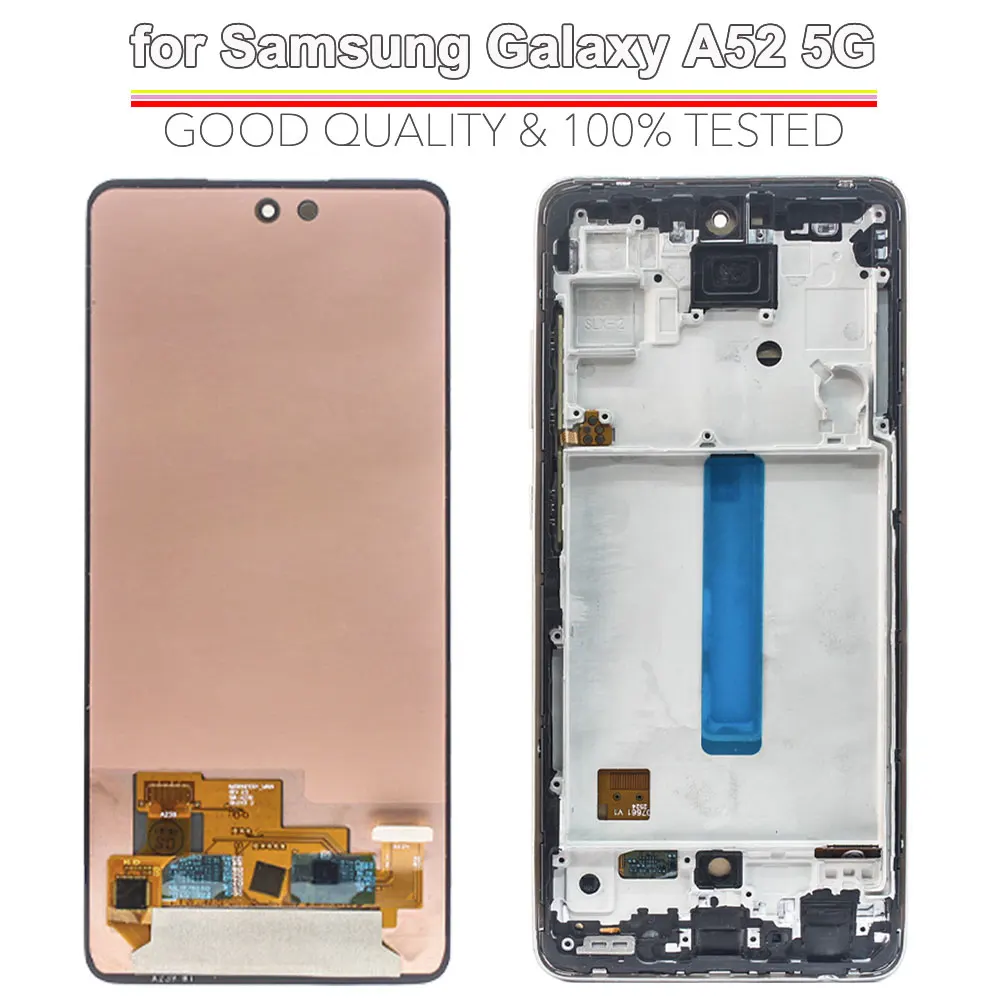 Tested LCD for Samsung Galaxy A52 5G LCD Display Touch Screen Digitizer Assembly for Samsung A52 5G Phone LCD A526B A526W A526U