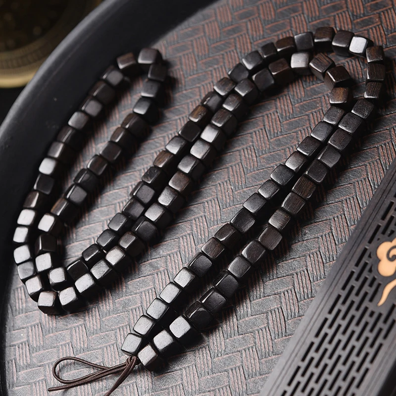 Ebony AHandmade Solid Wood Loose Beads DIY Beads Used For Jewelry Making Bracelet Jewelry Craft