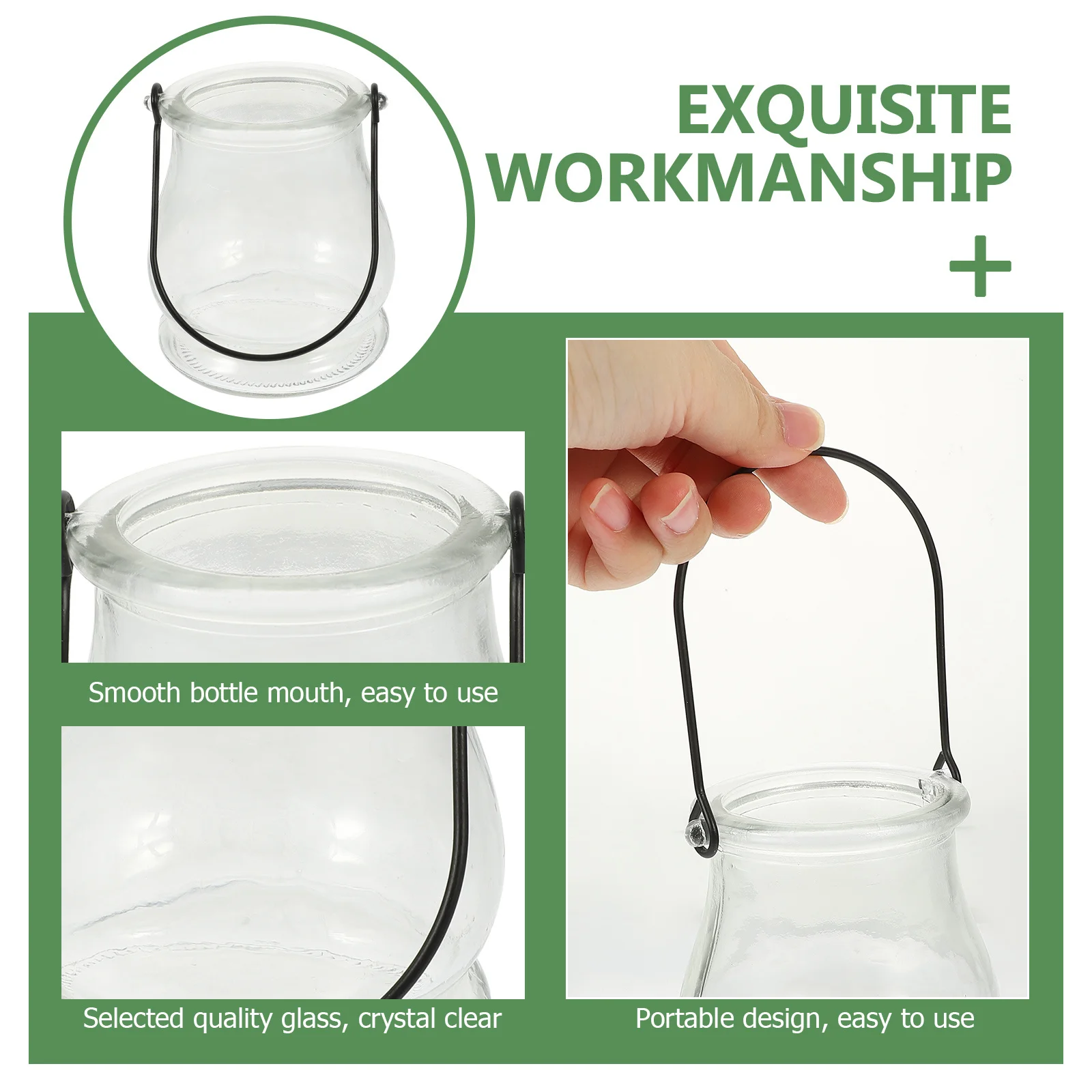 

4Pcs Hanging Hydroponic Plant Vases Glass Holders Multi-Purpose Home Decoration Wedding Party Banquet Romantic