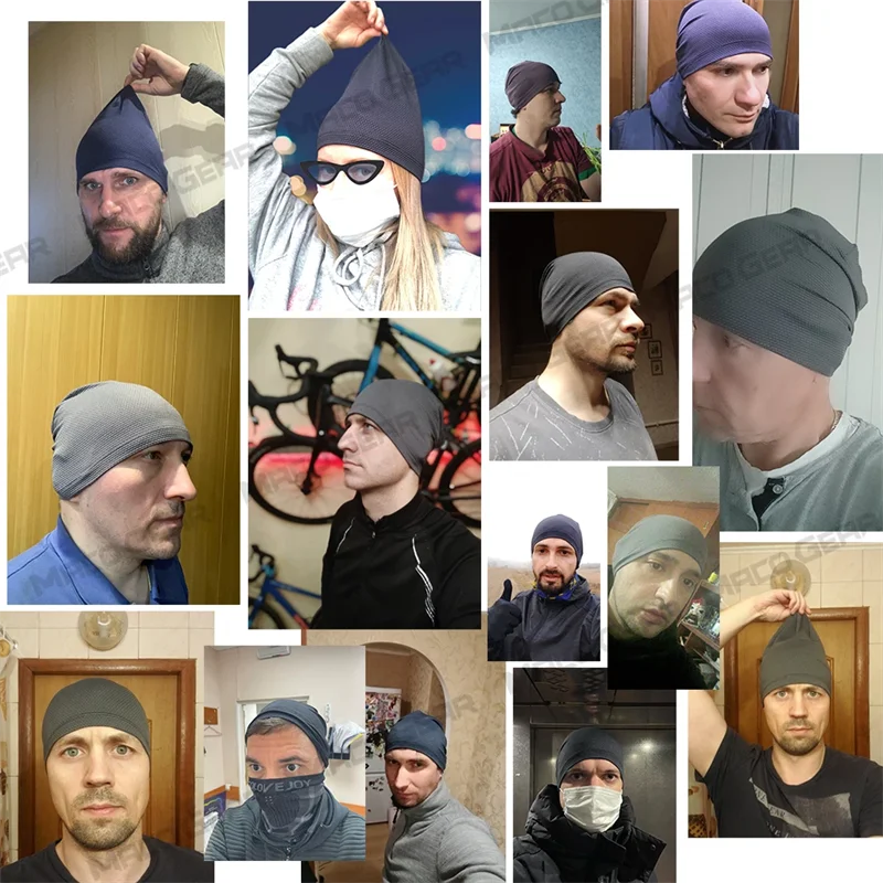 Schnell Trocknende Atmungsaktive Stretch-Beanie-Mütze Unisex Sport-Laufmütze Fahrrad-Unterhelm-Kappe Schweißabsorbierende Mütze – Detail 5