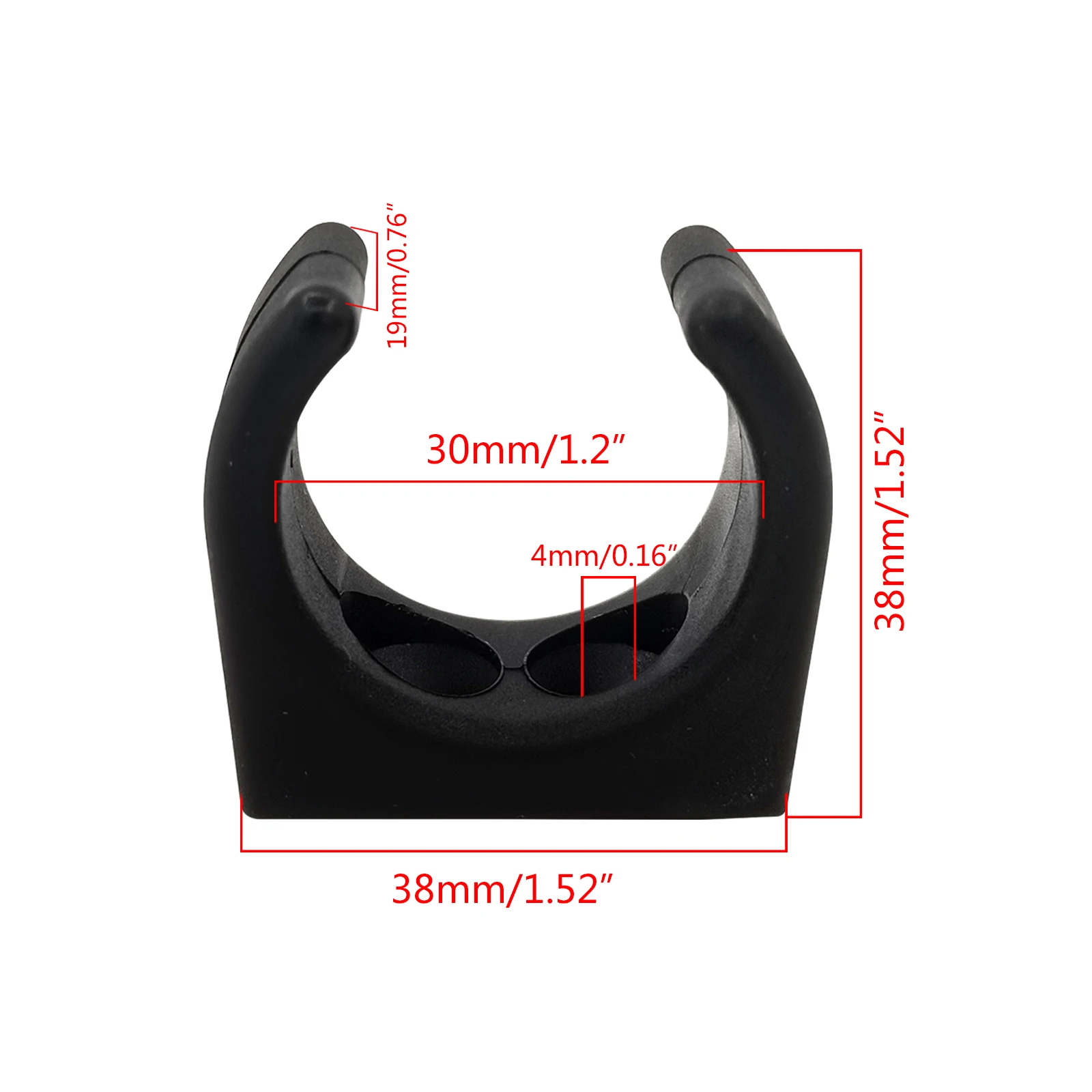 ISURE MARINE Pipe Clamps Ladder Hook Clips Accessories Portable Universal  30mm/1.2inch Black Boat Yacht 2pcs