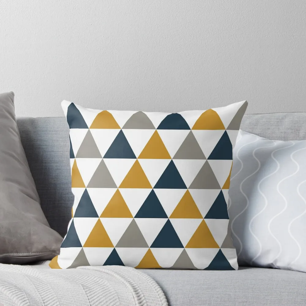

Arrows: Minimalist Geometric Pattern in Dark Mustard, Navy Blue, Grey, and White Throw Pillow luxury covers pillow