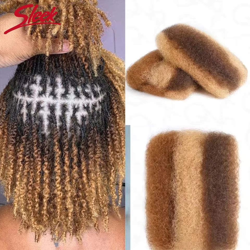 Afro Kinky Bulk Drei Farben P4/30/27 Echthaar zum Flechten Dreadlock-Haar 50 g pro Packung QVR Virgin Remy Echthaarverlängerungen