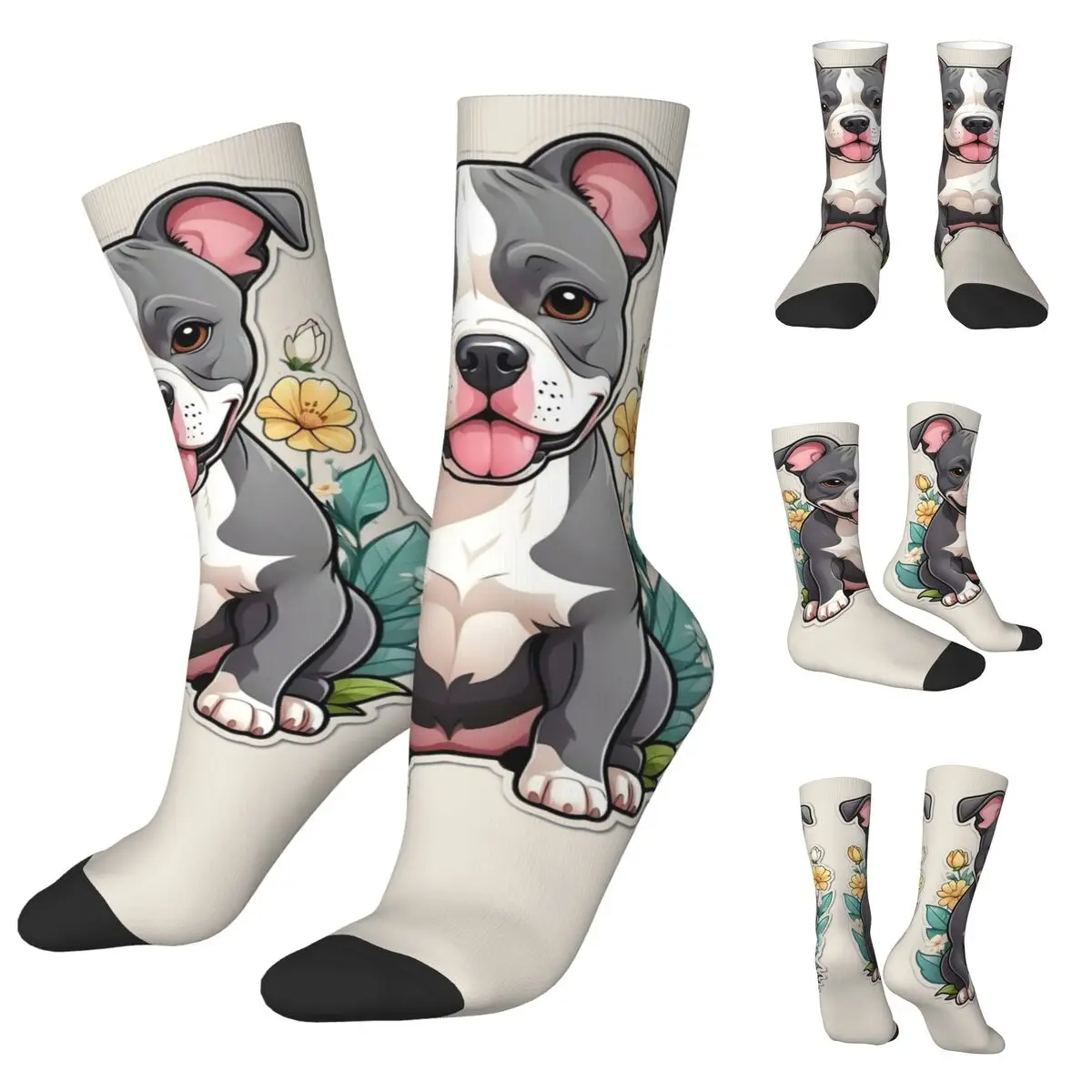 Non brand,pattern Cute Pets Bulldog cosy Unisex Socks Outdoor Interesting Four Seasons Socks