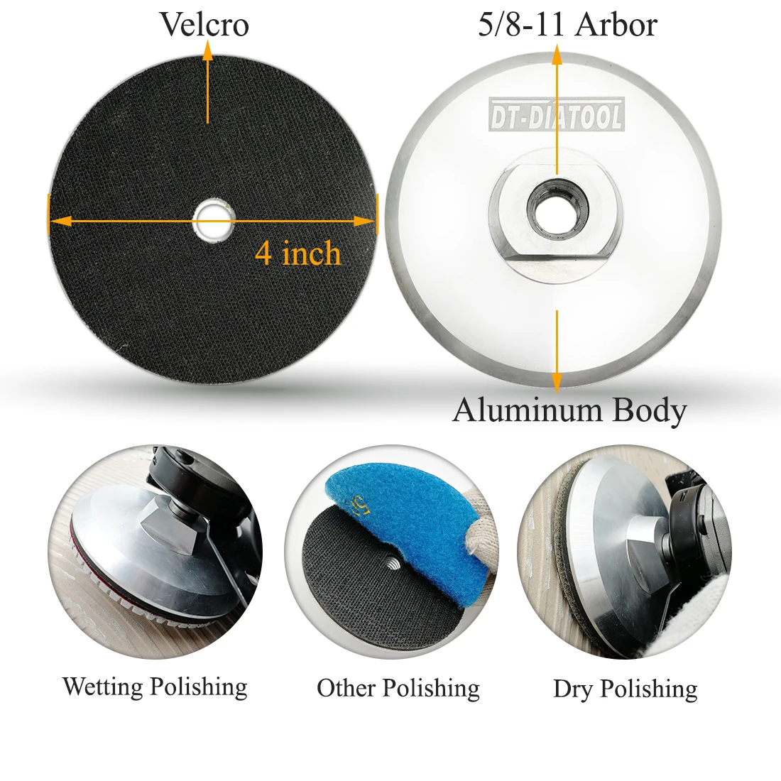 1pc Backer Pad for Diacmond Polishing Pads with M14 or 5/8 Thread Al base backer Sanding and Grinding Discs DIameter 3\