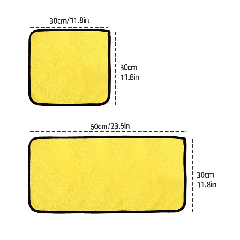 3/5/10pcs Microfiber Car Towels Soft Non-Shedding Cleaning Cloth Thickened High Absorbency Towel for Car Detailing & Maintenance