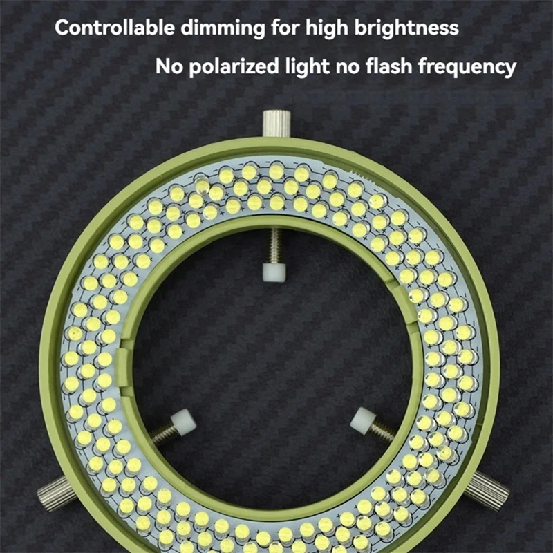 Adjustable 144 LED Ring Light Illuminator Lamp For Industry Stereo Microscope Lens Camera Magnifier Adapter US Plug
