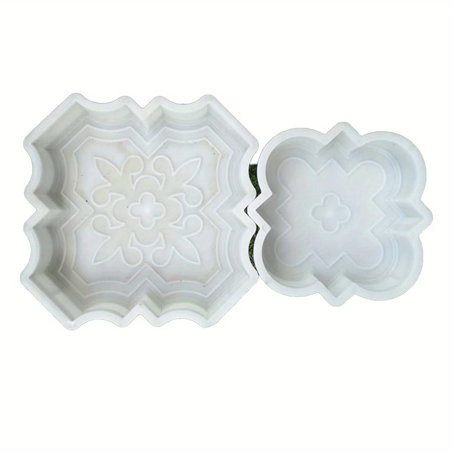 Paquete de dos moldes mejorados para adoquines de cemento, para crear hermosas baldosas de hormigón en su patio y jardín.