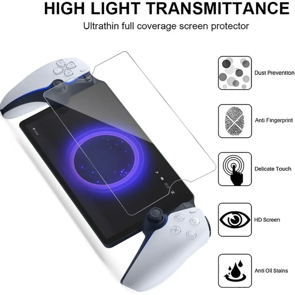 2pcs Game Accessories Screen Protector Handheld Console HD Protective Film Anti Fingerprint for Sony PlayStation Portal