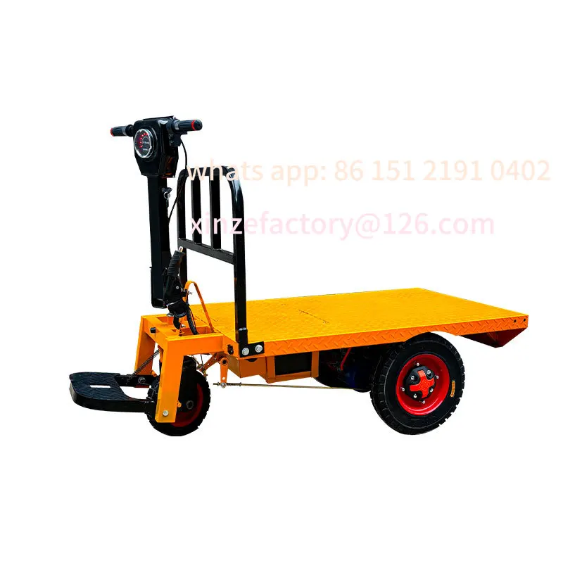 

Customizable Electric flatbed truck, truck, warehouse hand push, construction site brick pulling goods three-wheeled transport t