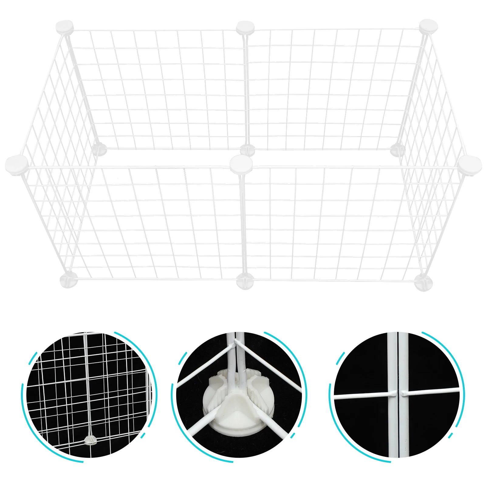 1 Set Pet Cage Iron Wire Multifunctional Diy Dog Kennel Metal Cat House Durable Easy Assemble Hollow Design Rabbit Fence Playpen