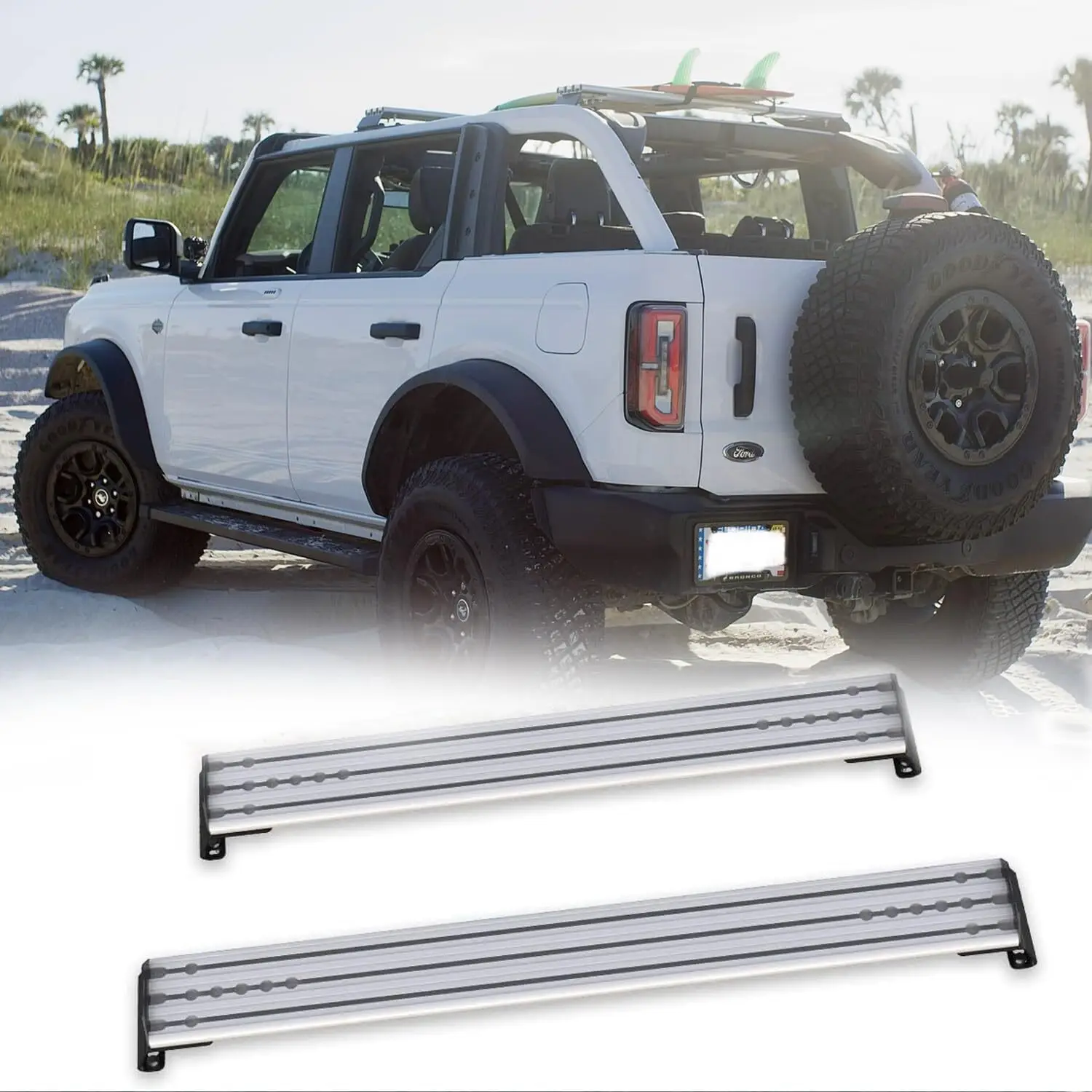 

Exposed Crossbars Fit for 2021-2024 Ford Bronco 4 Door, Topless Roof Rack