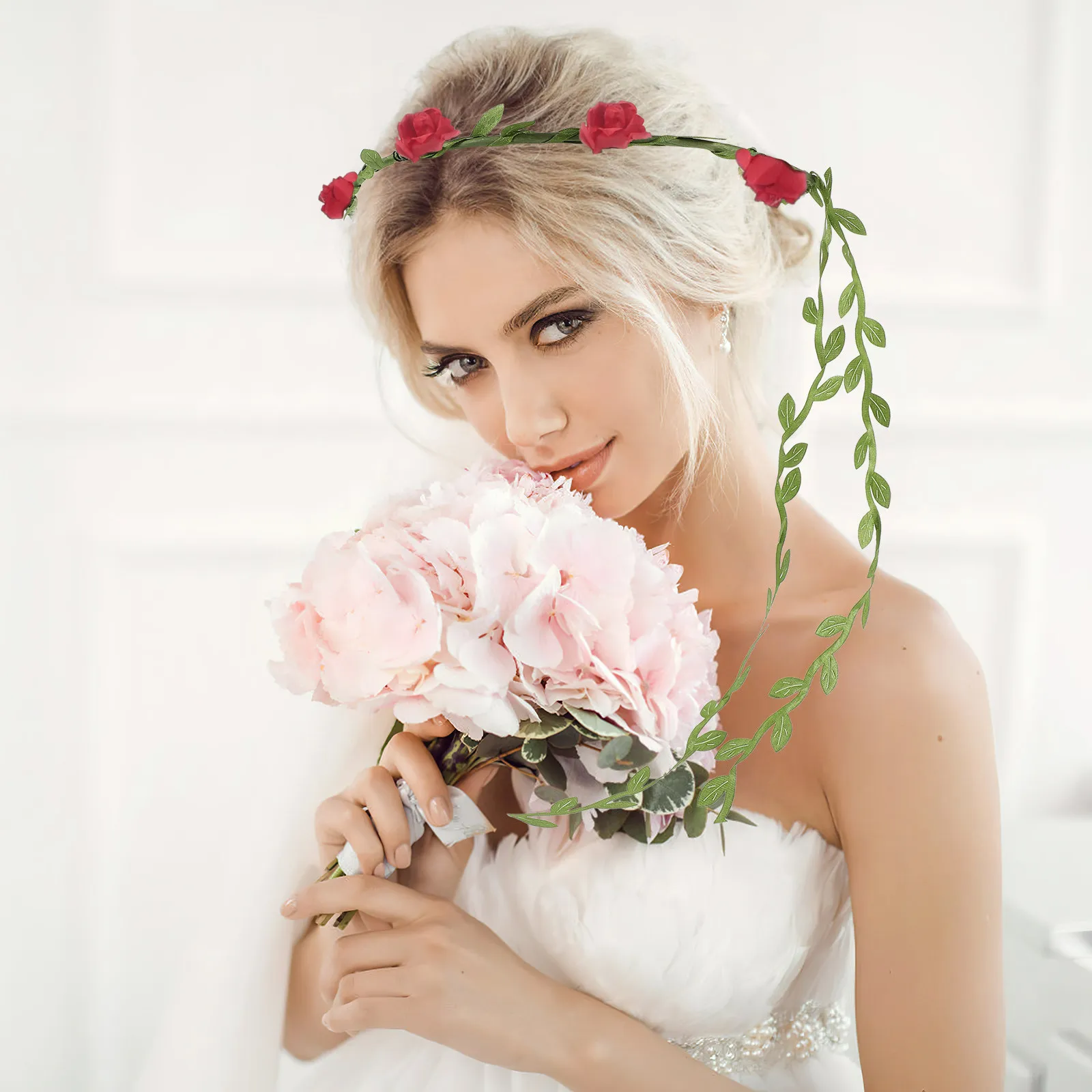 3Pcs Leaf Hair Wreath Floral Crowns Romantic Flower Headbands Bridal Party Engagement Headpiece Leaf Crown Flower Crown