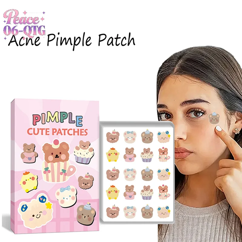 

Новинка, 100 шт., невидимые пластыри для удаления прыщей с медведем, против прыщей, пятна, скобы, консилер, красота