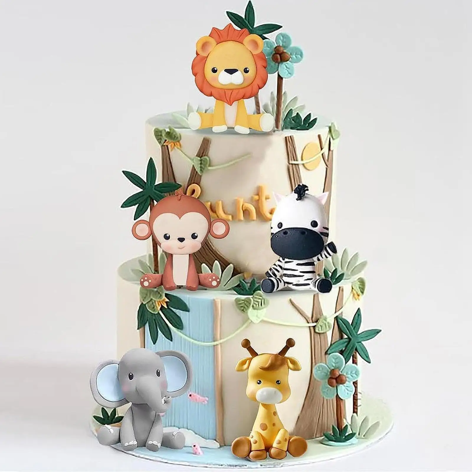 5 Pieces Animals Cake Toppers Sculpture Miniatures Animals Statue Figures for Dining Room Auto Tabletop Bookshelf Decoration