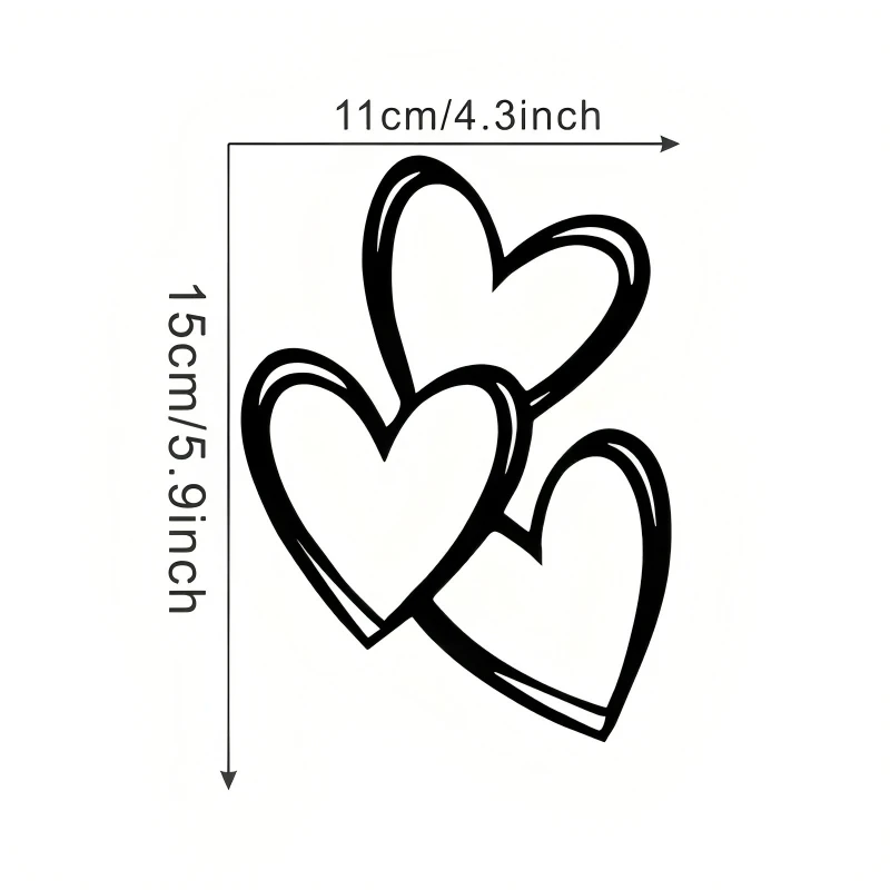 1PC Heart-Shaped Car Body Sticker Decorative Rear Window Emblem for Vehicle Exterior Interior Styling Accessory
