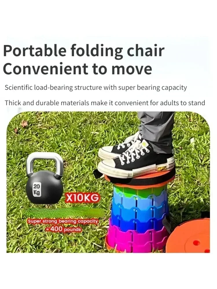 2025 Hot Portable Folding Telescopic Stool Lightweight Plastic Subway Queuing Chair and Outdoor Camping Fishing with Carry Bag image 4
