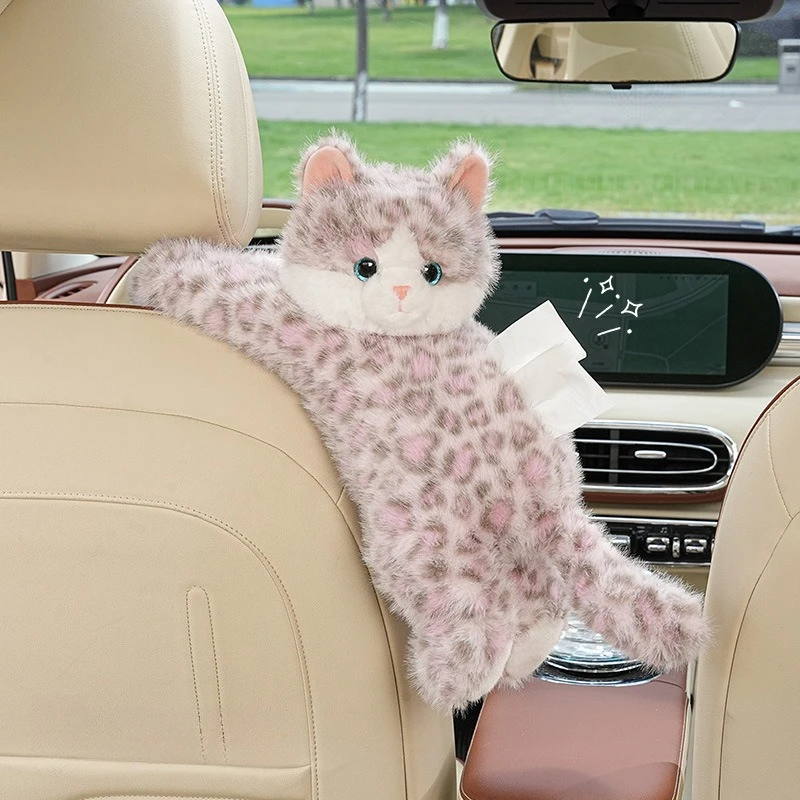 NEW Car Tissue Box Cute Cat Car Tissue Box Plush Doll Car Hanging Cardboard Box Creative Cartoon Tissue Bag Women Car Tissue Box