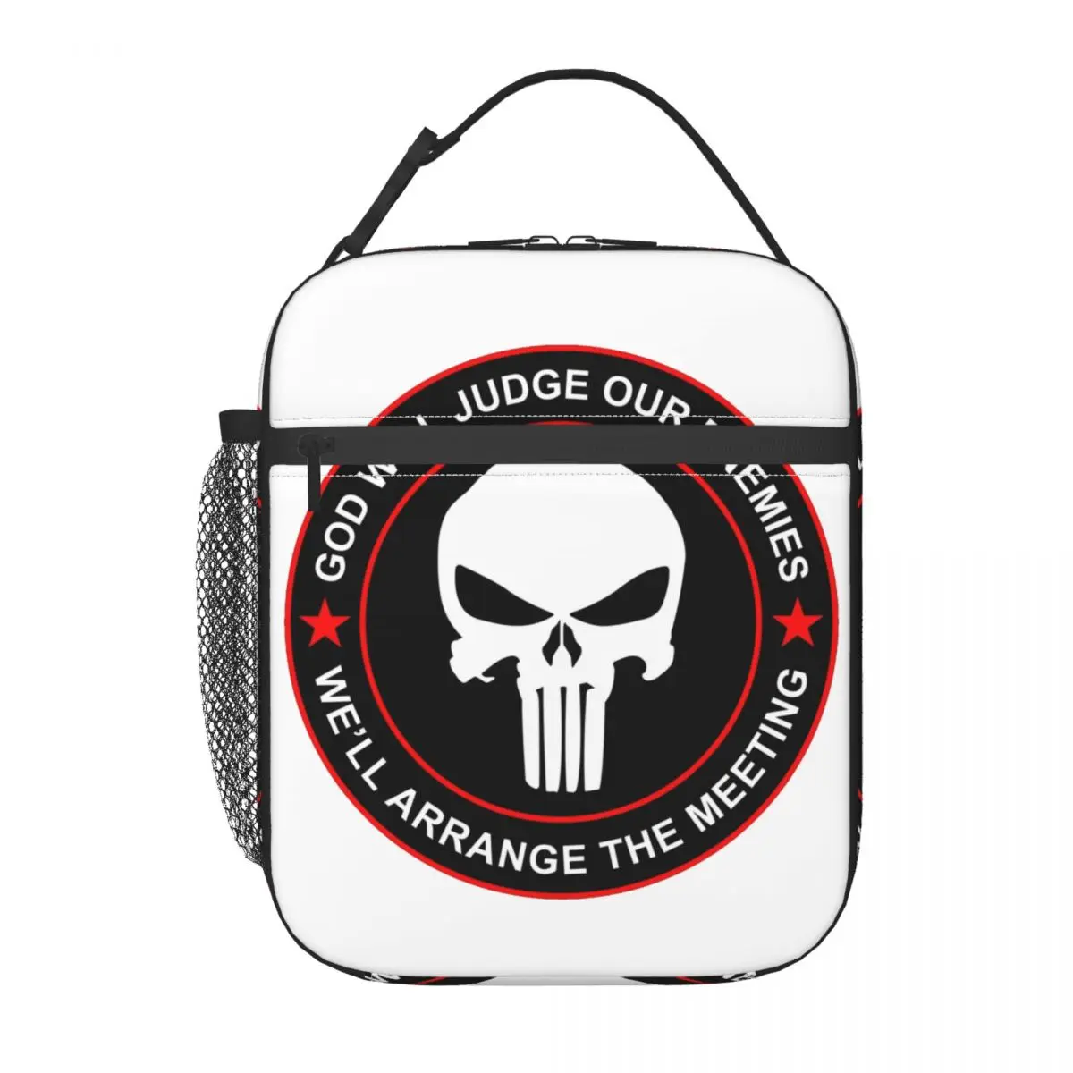 Punisher Skull Lunch Bag for Women Cooler Thermal Insulated Lunch Box Office Work School Resuable Tote Bags