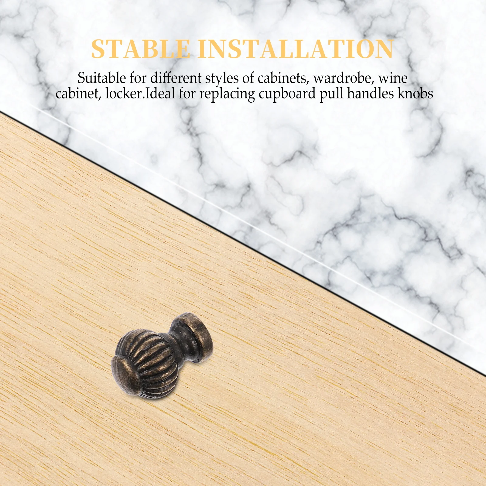 

10Pcs Cabinet Door Knobs in Bronze Zinc Alloy Vintage Style Handles for Drawer Wardrobe Furniture Upgrade Corrosion Resistant