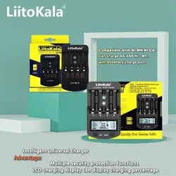 LiitoKala Lii-NL4 Lii-ND4 1.2V AA AAA 9V Battery Charger Ni-MH Ni-Cd Rechargeable Batteries Wall Desk Charging for Travel