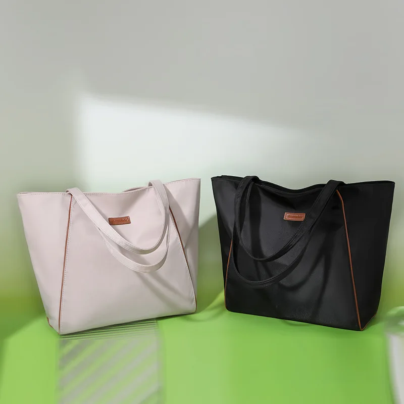 Handbag Women's Bag Large Capacity Student Commuter Shoulder Bag Nylon Solid Color Zipper Tote Sweet Girls Classic All-Match NEW