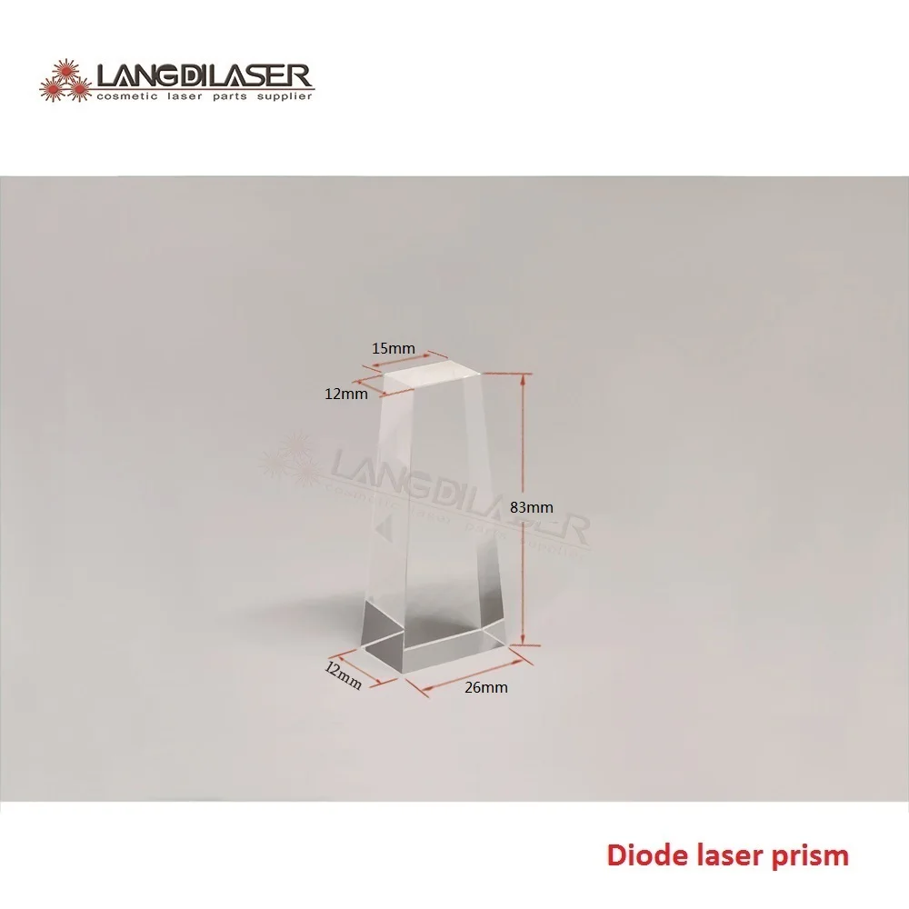 

Size:83*26(15)*12mm / Diode Laser Prism Crystal / Material:Quartz / AR@755/808/1064nm Film Coated