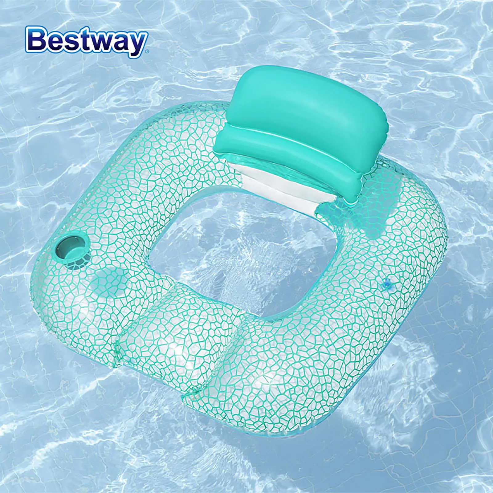 Bestway 43097 1PC Floating Pillow Chair, Luxury Inflatable Pool Floating Chair, Water Lounger, Inflatable Pool Floating Tube, Mu