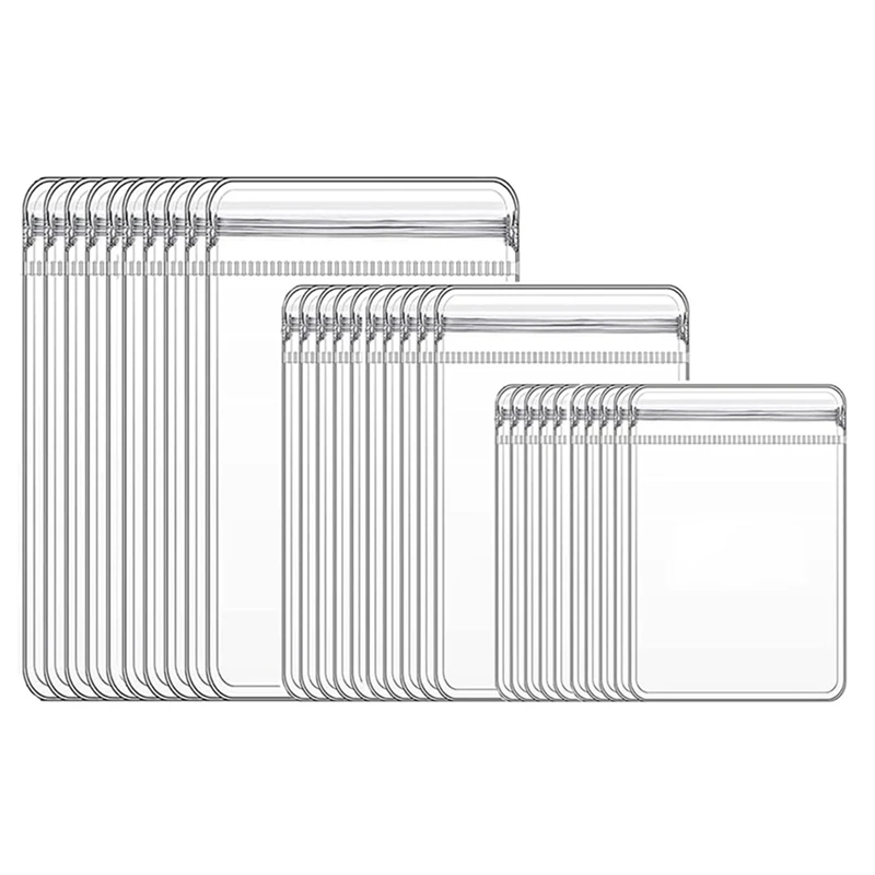 ABWR-60Pcs 3 ukuran jelas penyusun perhiasan anting cincin kalung tas penyimpanan perjalanan, Anti noda melindungi perhiasan