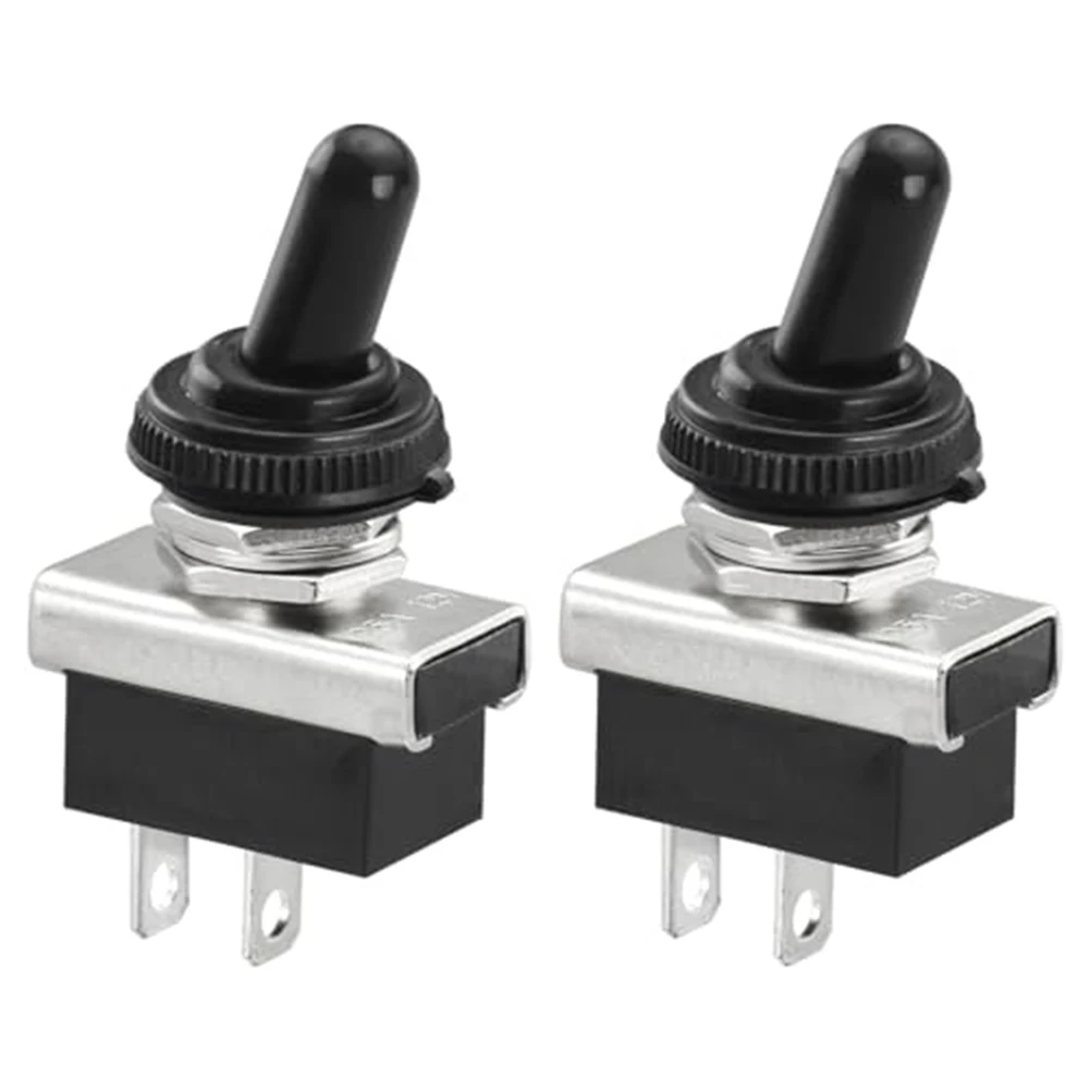 2Pcs For Toggle Switch KN3D-101 On/Off Switch 25A 12V 2 Pin 2-position Locking Rocker For Toggle Switch With Waterproof Cap