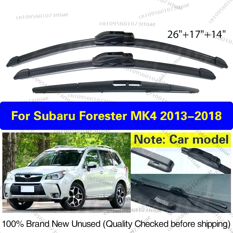

Car Front Rear Wiper Blades Set Kit For Subaru FORESTER MK4 2013 - 2018 LHD Windshield Windscreen Window Rain Brush 26"+17"+14"