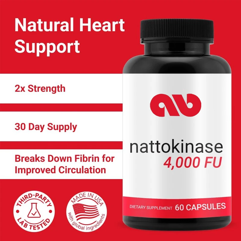 Nattokinase Supplement -4000 FU per serving, high-quality nattokinase formula, supports heart health -60 capsules