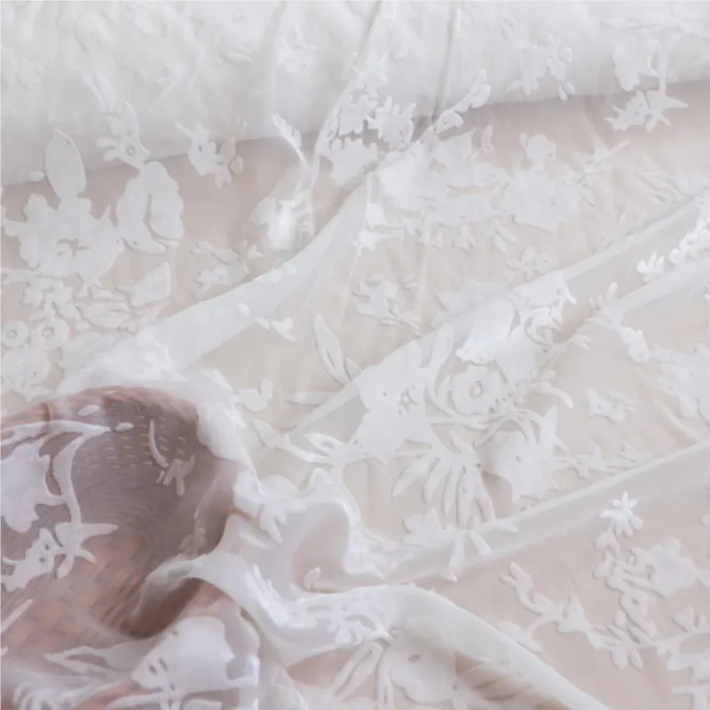 Woven brocade velvet imitation silk rotten flower fabric dress women's textile