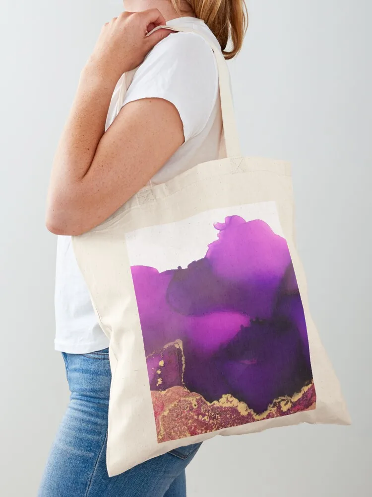 

Purple + Gold Alcohol Ink Tote Bag reusable shopping bags Women's tote bag canvas tote bag Women's bags