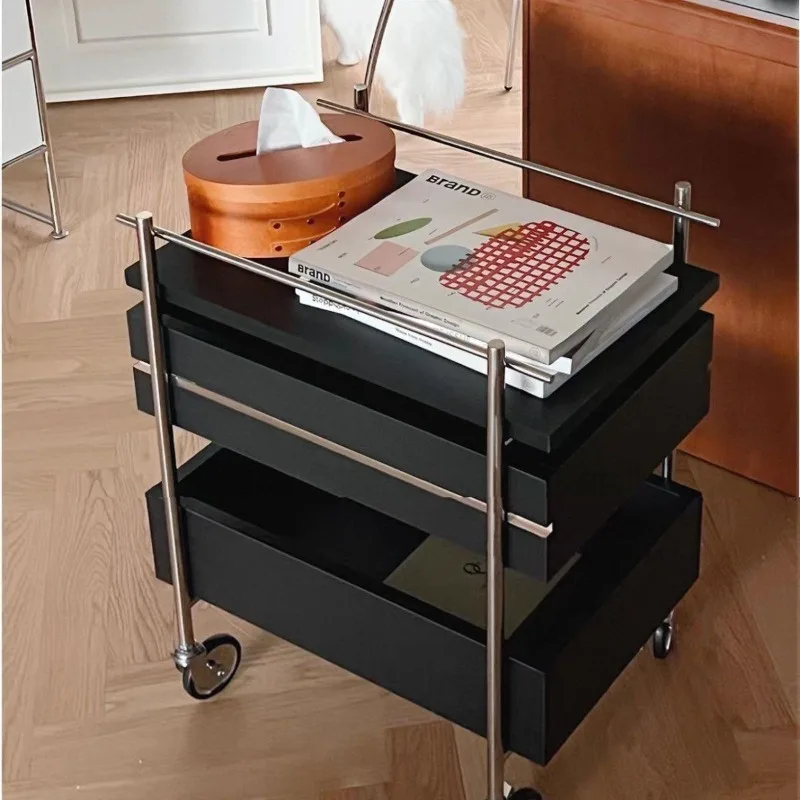 Medieval cart stainless steel storage storage mobile retro creative simple living room side few