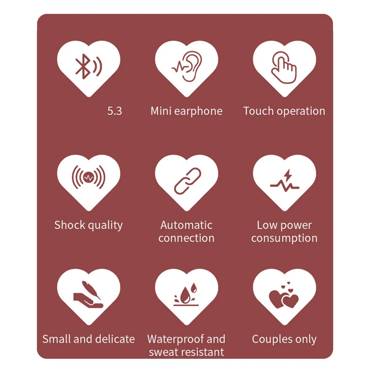 A57G-bezprzewodowe słuchawki Bluetooth 5.3 w kształcie serca TWS słuchawki douszne w kształcie serca słuchawki dla par słuchawki dla graczy czarne